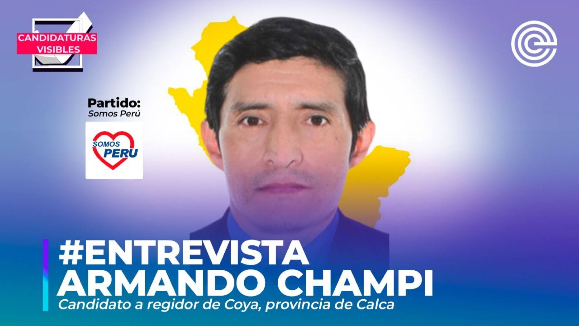 Armando Champi, candidato a regidor de Coya, provincia de Calca por Somos Perú, Epicentro TV