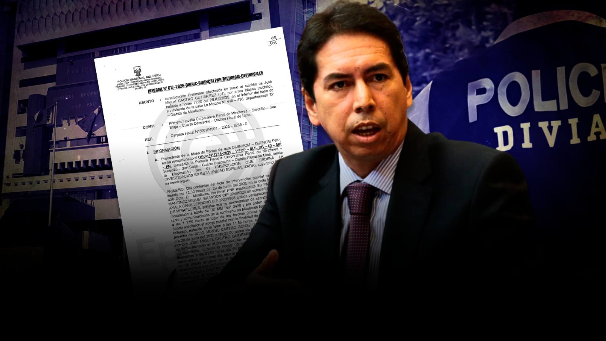 Dirincri sobre José Miguel Castro: “La única hipótesis congruente es el suicidio”, Epicentro Tv